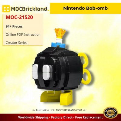 Nintendo Bob-omb Creator MOC-21520 by buildbetterbricks WITH 94 PIECES