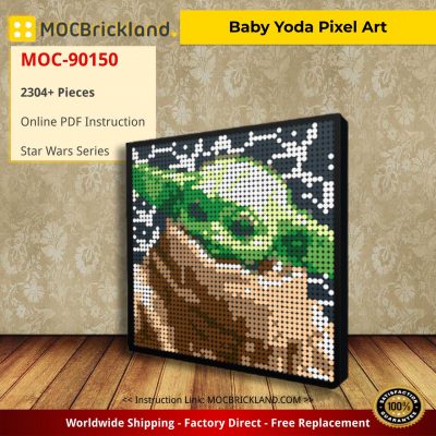 Baby Yoda Pixel Art Star Wars MOC-90150 WITH 2304 PIECES