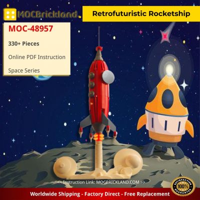 Retrofuturistic Rocketship Space MOC-48957 by TheCorollaGuy WITH 330 PIECES