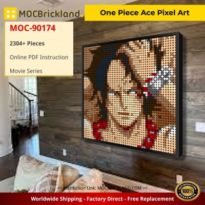 One Piece Ace Pixel Art Movie MOC-90174 WITH 2304 PIECES