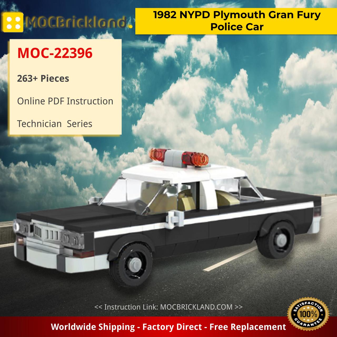 1982 NYPD Plymouth Gran Fury Police Car Technic MOC-22396 by OneBrickPony WITH 263  PIECES