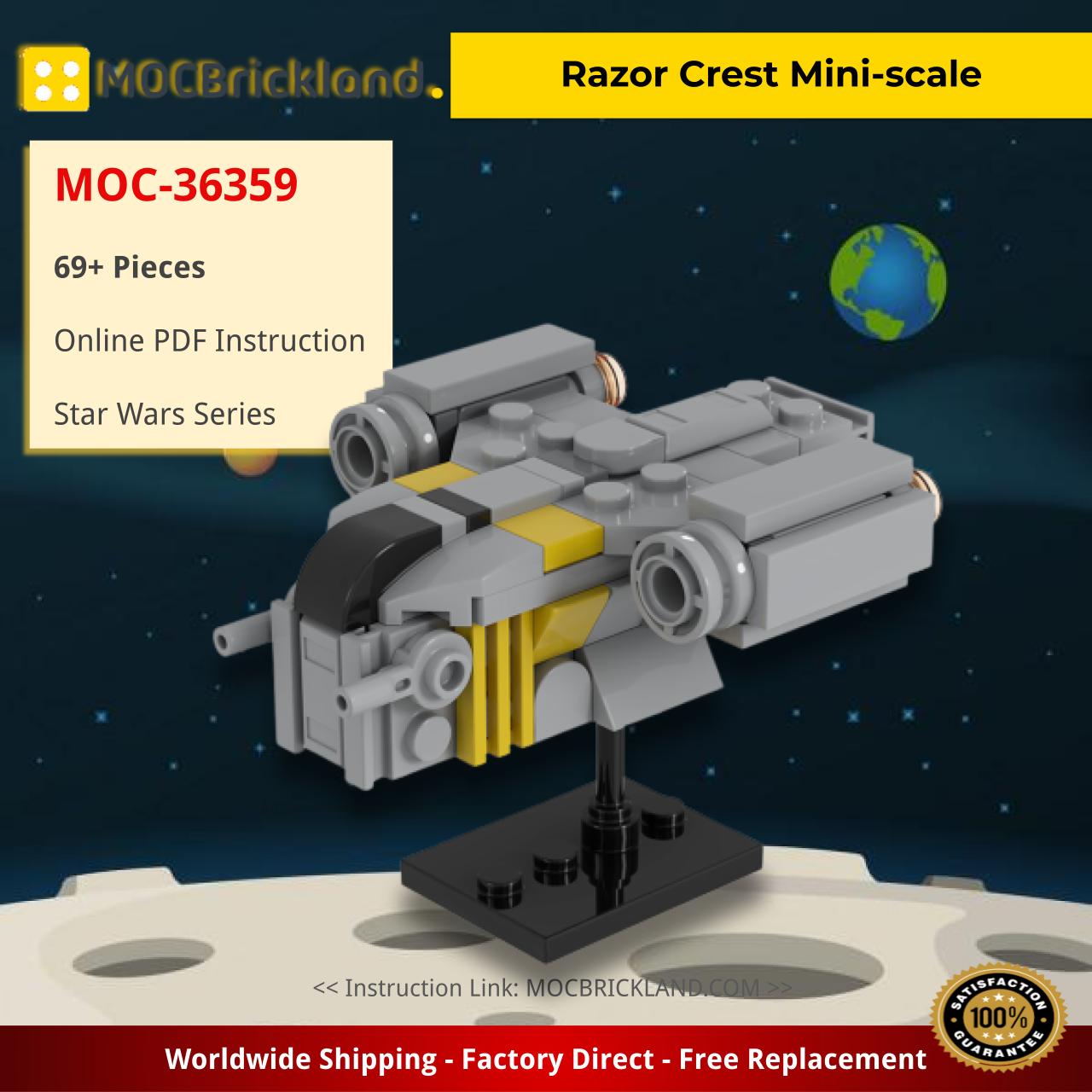 Razor Crest Mini-scale Star Wars MOC-36359 by 2bricksofficial WITH 69 PIECES