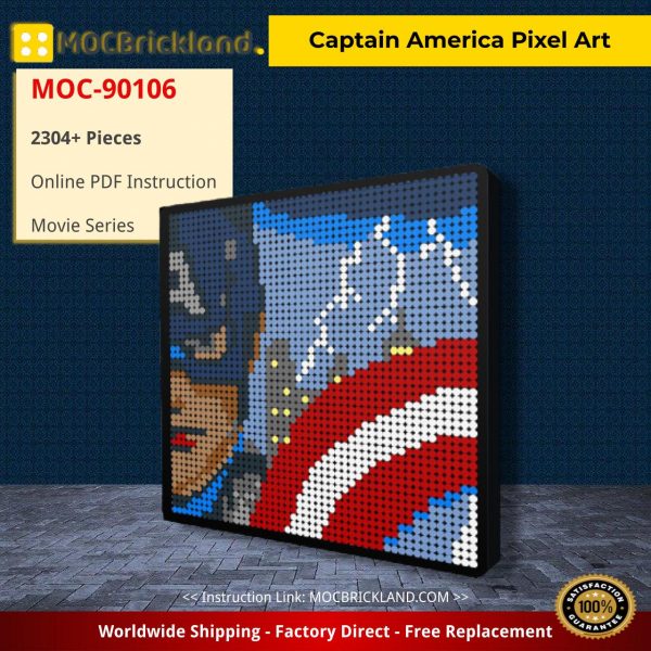 Captain America Pixel Art Movie MOC-90106 WITH 2304 PIECES