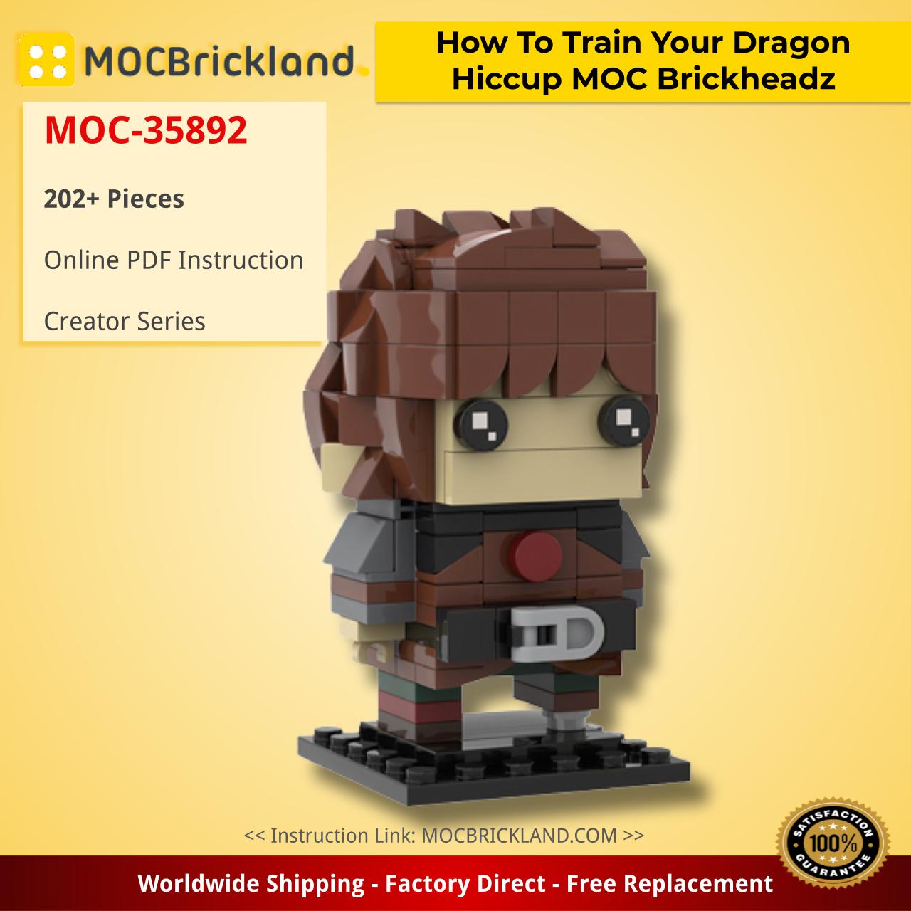 How To Train Your Dragon Hiccup MOC Brickheadz Creator MOC-35892 by custominstructions WITH 202 PIECES