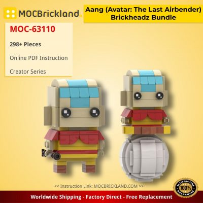Aang (Avatar: The Last Airbender) Brickheadz Bundle Creator MOC-63110 by DrBrickheadz WITH 298 PIECES