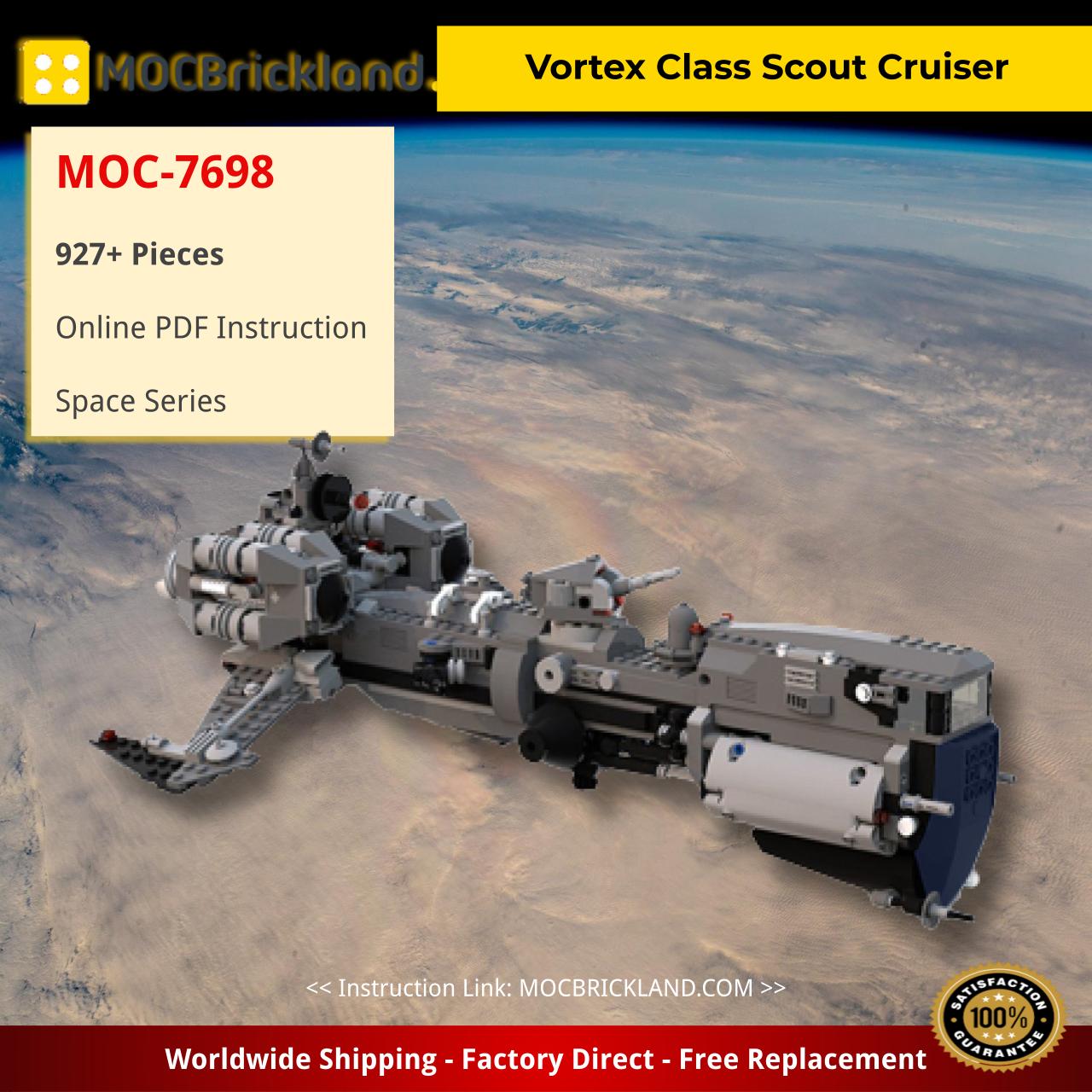Vortex Class Scout Cruiser Space MOC-7698 by Verloc WITH 927 PIECES