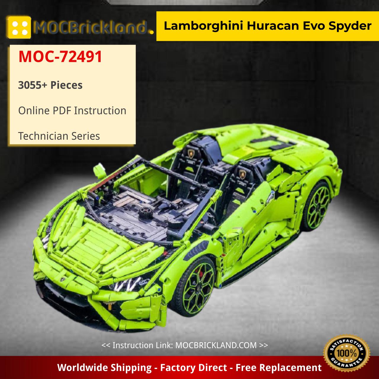 Lamborghini Huracan Evo Spyder Technic MOC-72491 by Loxlego with 3055 pieces
