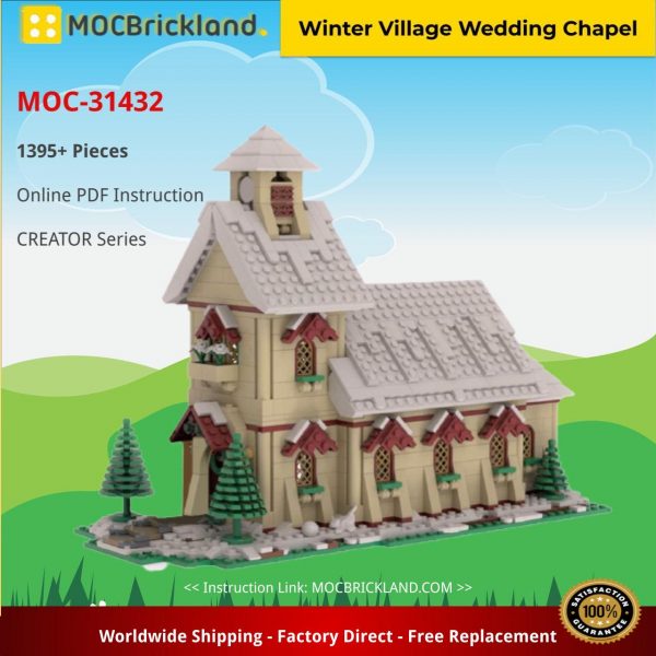 Winter Village Wedding Chapel CREATOR MOC-31432 by MKLPMN WITH 1395 PIECES