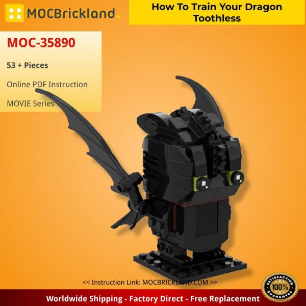 MOVIE MOC-35890 How To Train Your Dragon Toothless by Custominstructions with 53 pieces