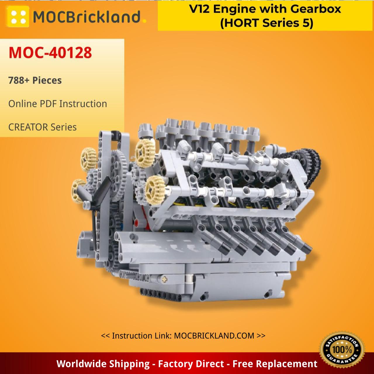 V12 Engine with Gearbox (HORT Series 5) CREATOR MOC-40128 by Bricktec Designs with 788 pieces