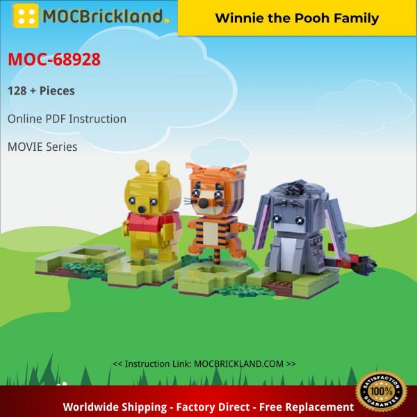 Winnie the Pooh Family BrickHeadz MOVIE MOC-68928 by Bbchai with 128 pieces