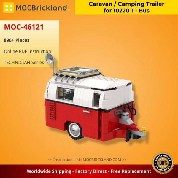 Caravan / Camping Trailer for 10220 T1 Bus TECHNIC MOC-46121 by Tobowski with 896 pieces