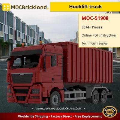 Hooklift truck Technic MOC-51908 by Daniel’s creations with 3574 Pieces