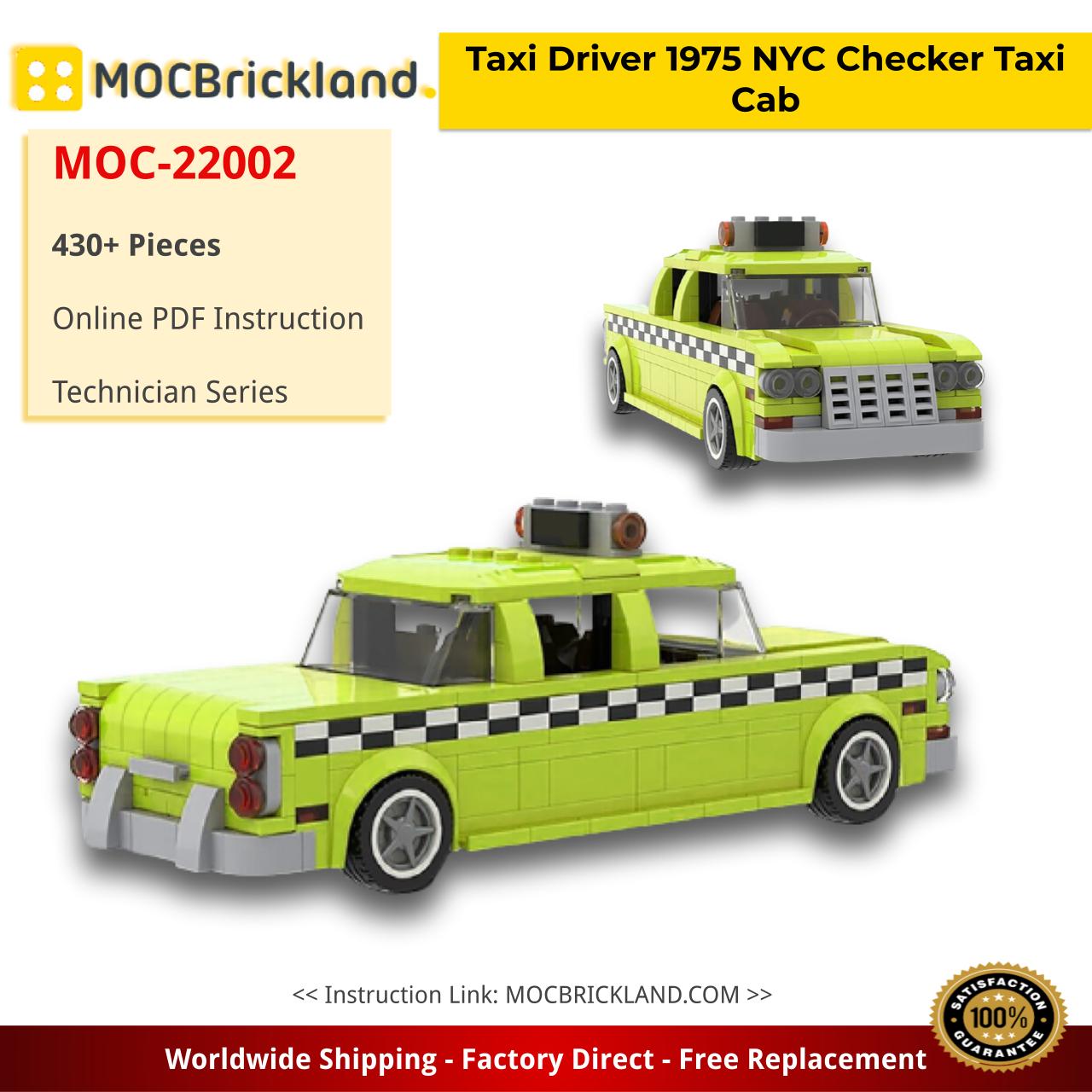 Taxi Driver 1975 NYC Checker Taxi Cab Technic MOC-22002 by mkibs with 430 pieces