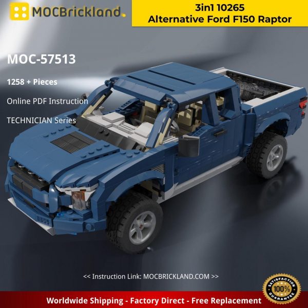 3in1 10265 Alternative Ford F150 Raptor TECHNICIAN MOC-57513 by Firas_Legocars with 1258 pieces