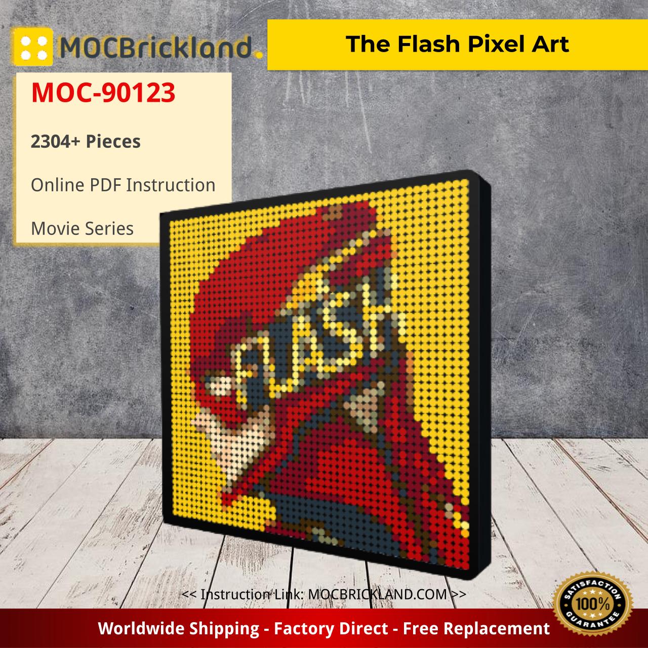 The Flash Pixel Art Movie MOC-90123 with 2304 Pieces