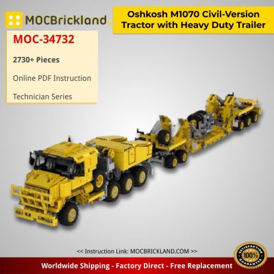 Oshkosh M1070 Civil-Version Tractor with Heavy Duty Trailer Technic MOC-34732 by legolaus with 2730 pieces