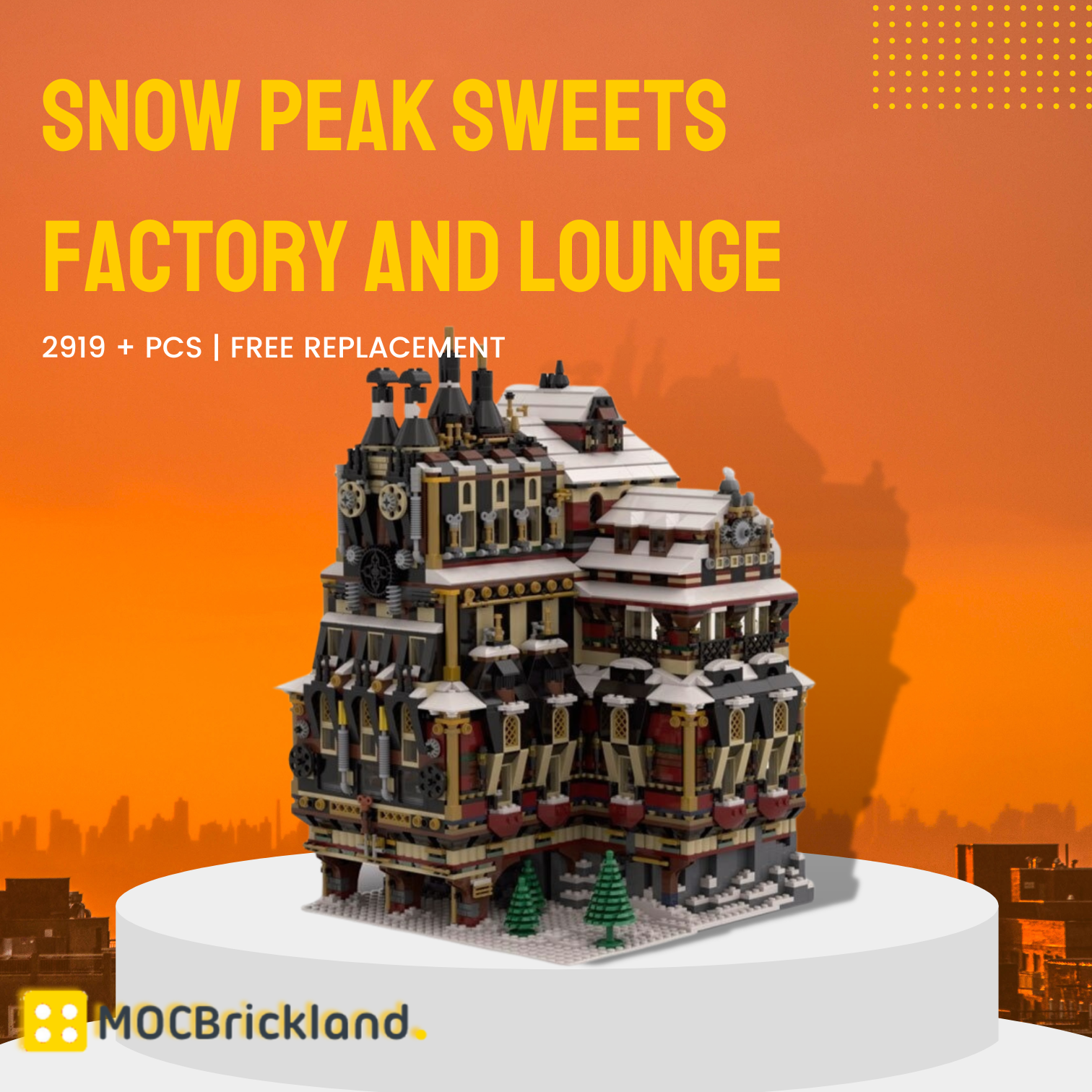 Snow Peak Sweets Factory And Lounge MOC-125351 Modular Building With 2919 Pieces