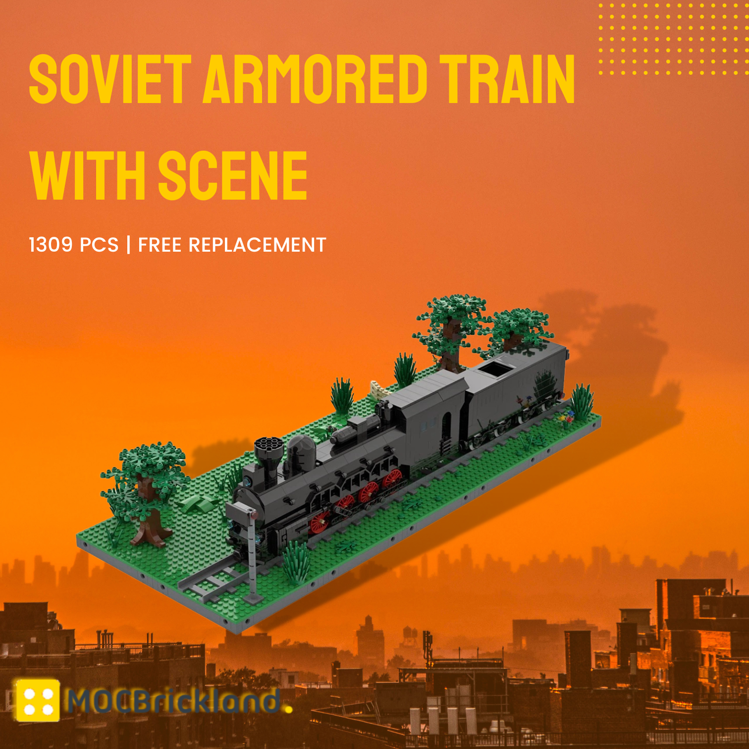 Soviet Armored Train With Scene MOC-89538 Technic With 1309PCS