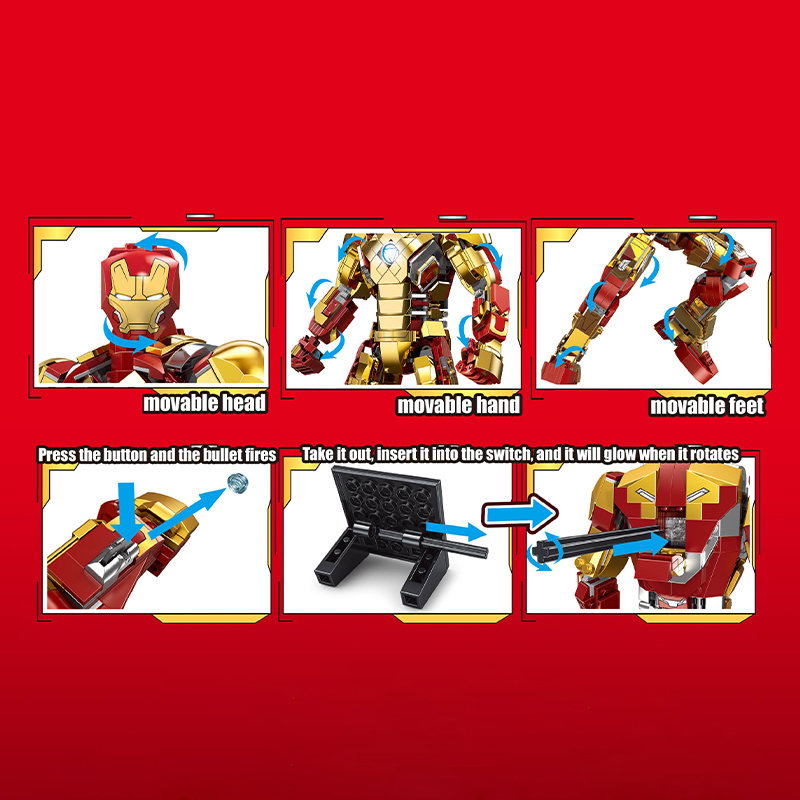 Super Heros Marvel MK42 Iron Hero Mechanical TUOLE 6011 Movie With 1126pcs 