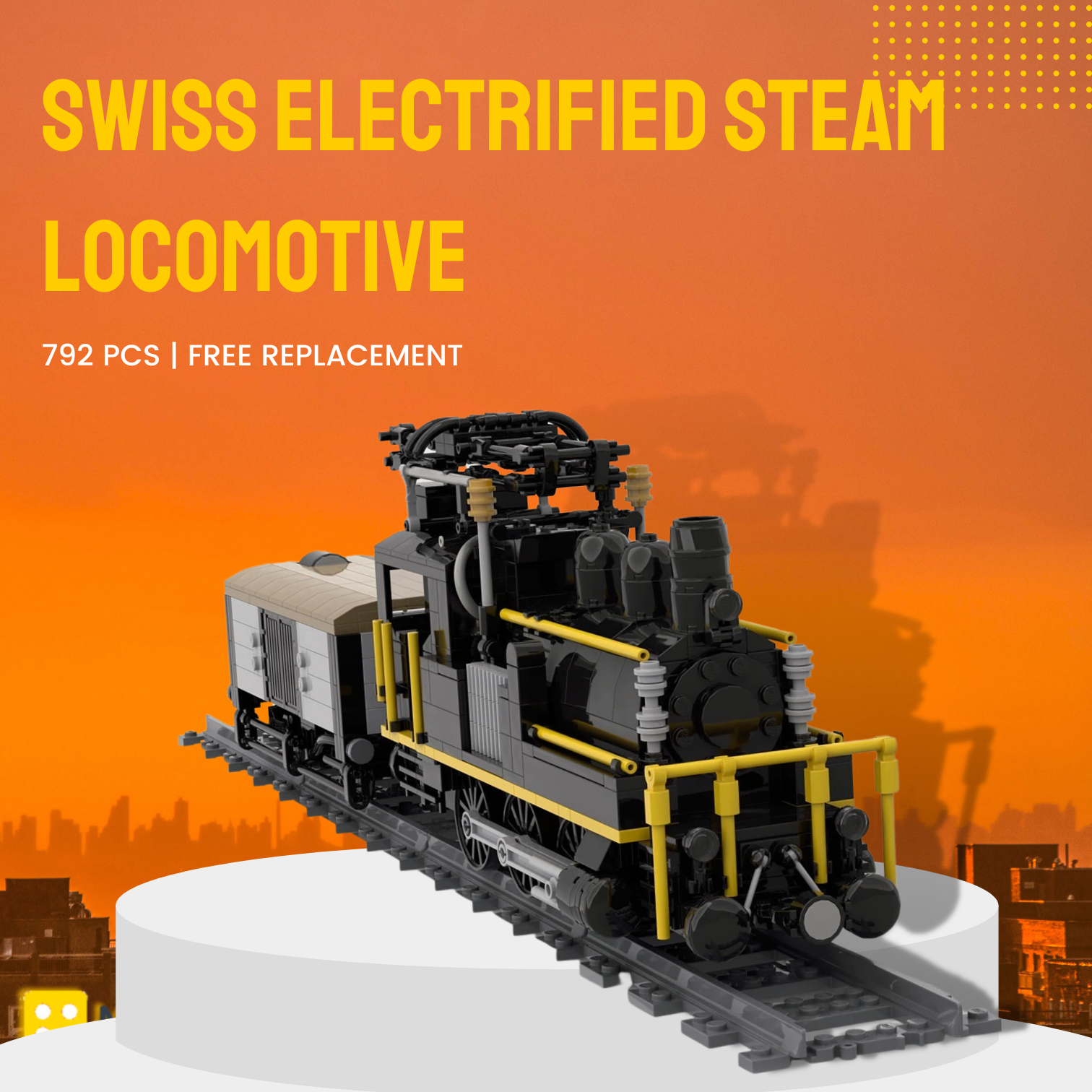 Swiss Electrified Steam Locomotive MOC-58561 Technic With 792 Pieces