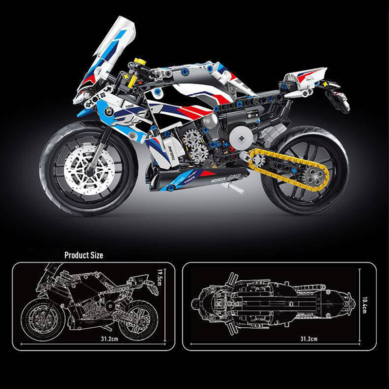 BMW 1000RR Motorcycle TAIGAOLE T3042 Technic with 589 Pieces