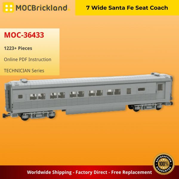 7 Wide Santa Fe Seat Coach TECHNICIAN MOC-36433 by Barduck WITH 1223 PIECES