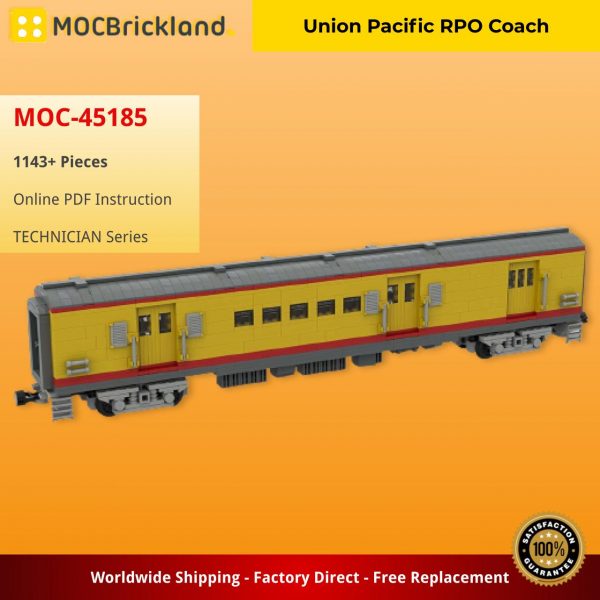Union Pacific RPO Coach TECHNICIAN MOC-45185 by Barduck WITH 1143 PIECES