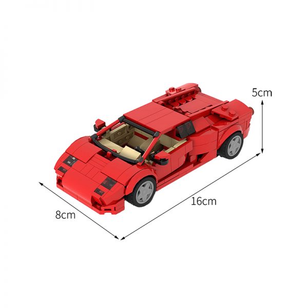 Lamborghini Diablo 6.0 – Red TECHNICIAN MOC-53287 by Thegbrix MOCBRICKLAND WITH 383 PIECES