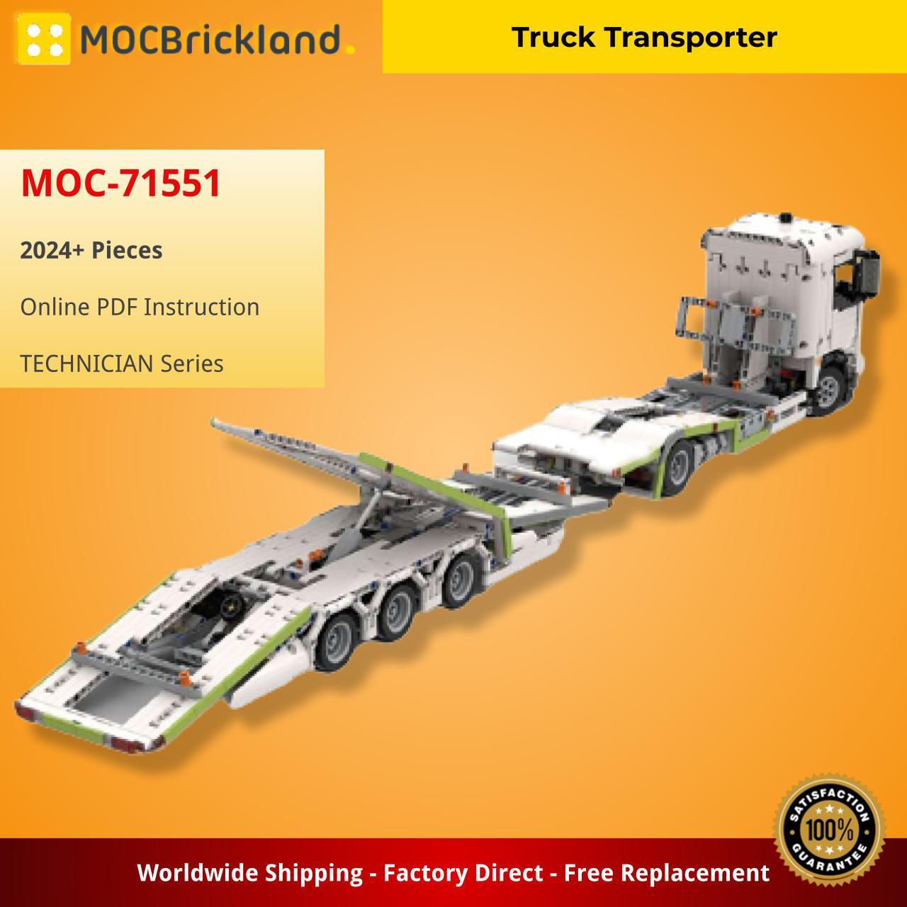 Truck Transporter TECHNICIAN MOC71551 by Mcd_technic WITH 2024 PIECES