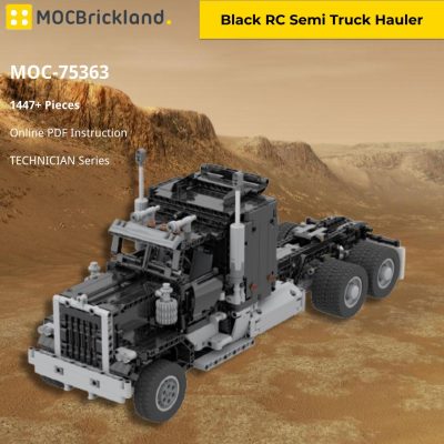 Black RC Semi Truck Hauler TECHNICIAN MOC-75363 by Mani91 WITH 1447 PIECES