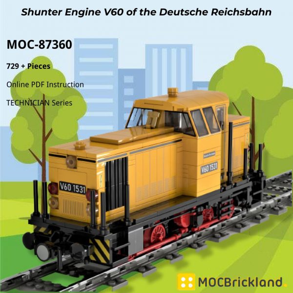 Shunter Engine V60 of the Deutsche Reichsbahn TECHNICIAN MOC-87360 by langemat WITH 729 PIECES