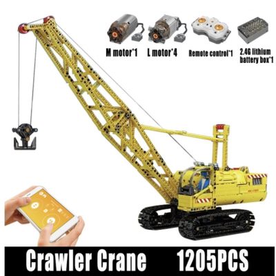 High-Tech Motorized Crawler Crane TECHNICIAN MOULD KING 17001 with 1205 pieces