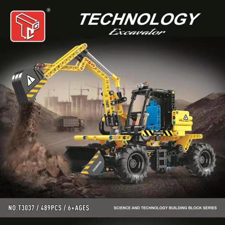 PULL BACK Urban Excavator TGL T3037 Technic with 489 Pieces