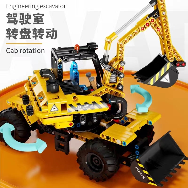 PULL BACK Urban Excavator TGL T3037 Technic with 489 Pieces