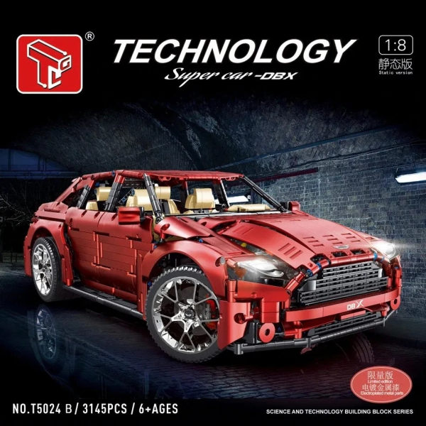 Red Aston Martin DBX TGL T5024B Technic with 3145 pieces - MOC Brick Land