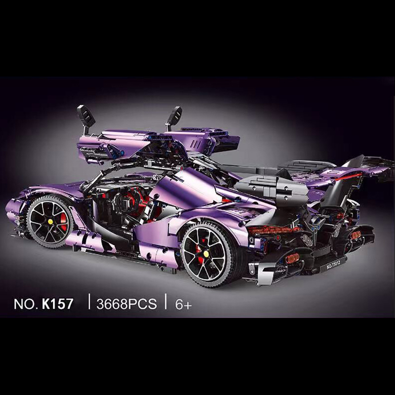 1:8 Purple Gumpert Apollo IE Car 18K K157 Technic with 3668 Pieces