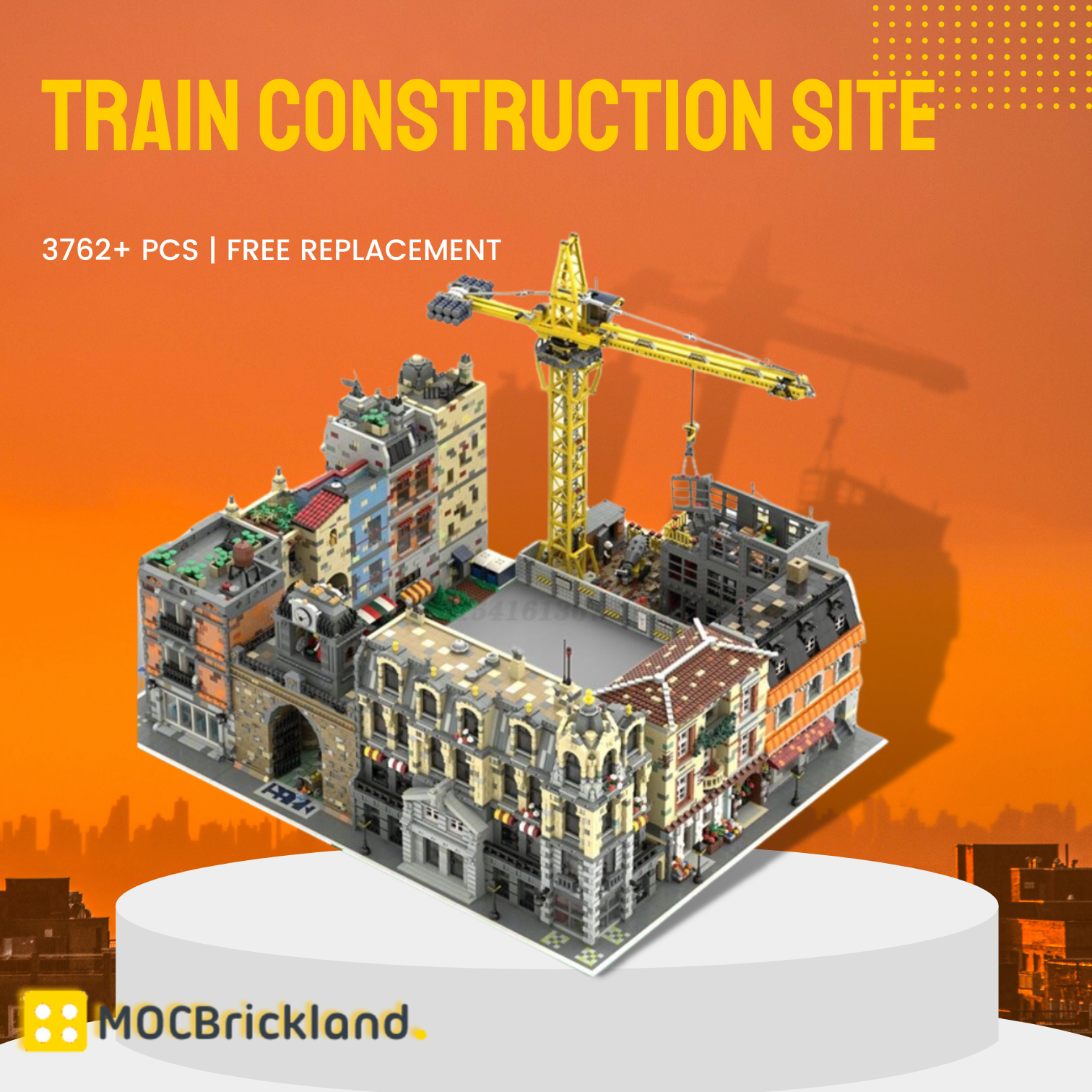Train Construction Site MOC-1228 Modular Building With 3762 Pieces