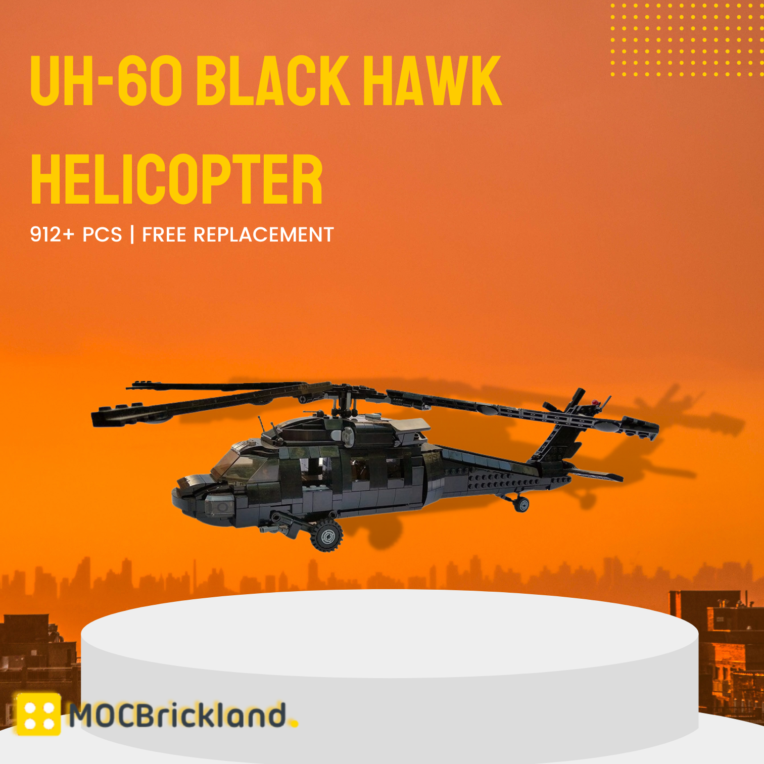 UH-60 Black Hawk Helicopter MOC-60106 Military With 912PCS