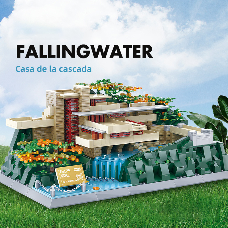 Fallingwater WANGE 5232 Modular Building with 1220 Pieces