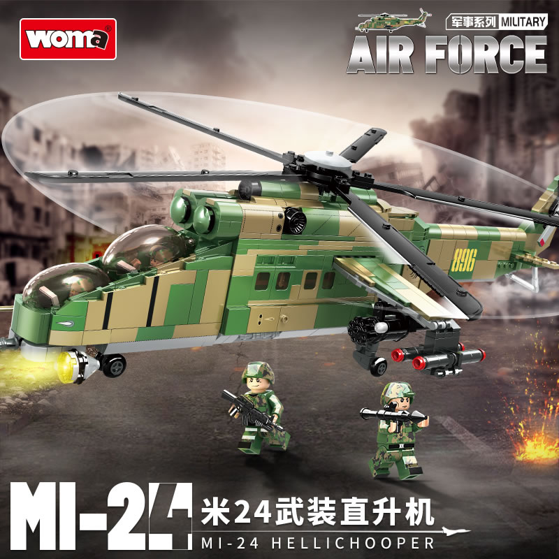 Helicopter No.24 Air Force WOMA C0896 Military with 1006 Pieces