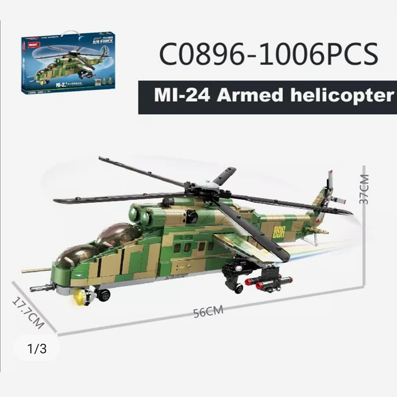Helicopter No.24 Air Force WOMA C0896 Military with 1006 Pieces