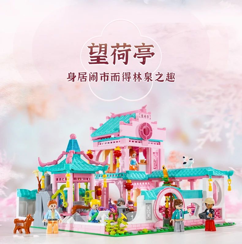 Colorful Girls: Wanghe Pavilion Sluban M38-B11186 Creator With 1092pcs