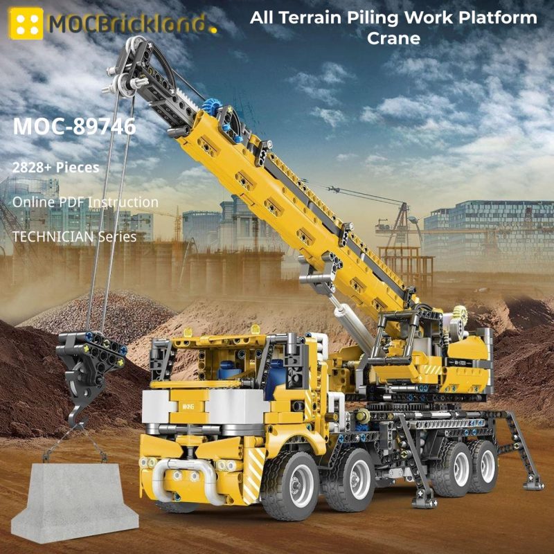 MOCBRICKLAND MOC-89746 All Terrain Piling Work Platform Crane