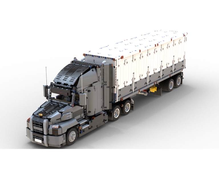 American-style Dry Van Semitrailer MOC 25700 For LEGO 42078 Mack Anthem ...