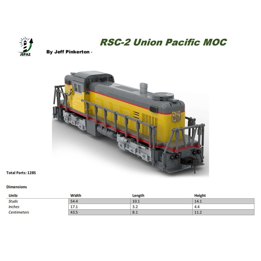 RSC-2 Union Pacific Train MOC-117021 Technic With 1283PCS 