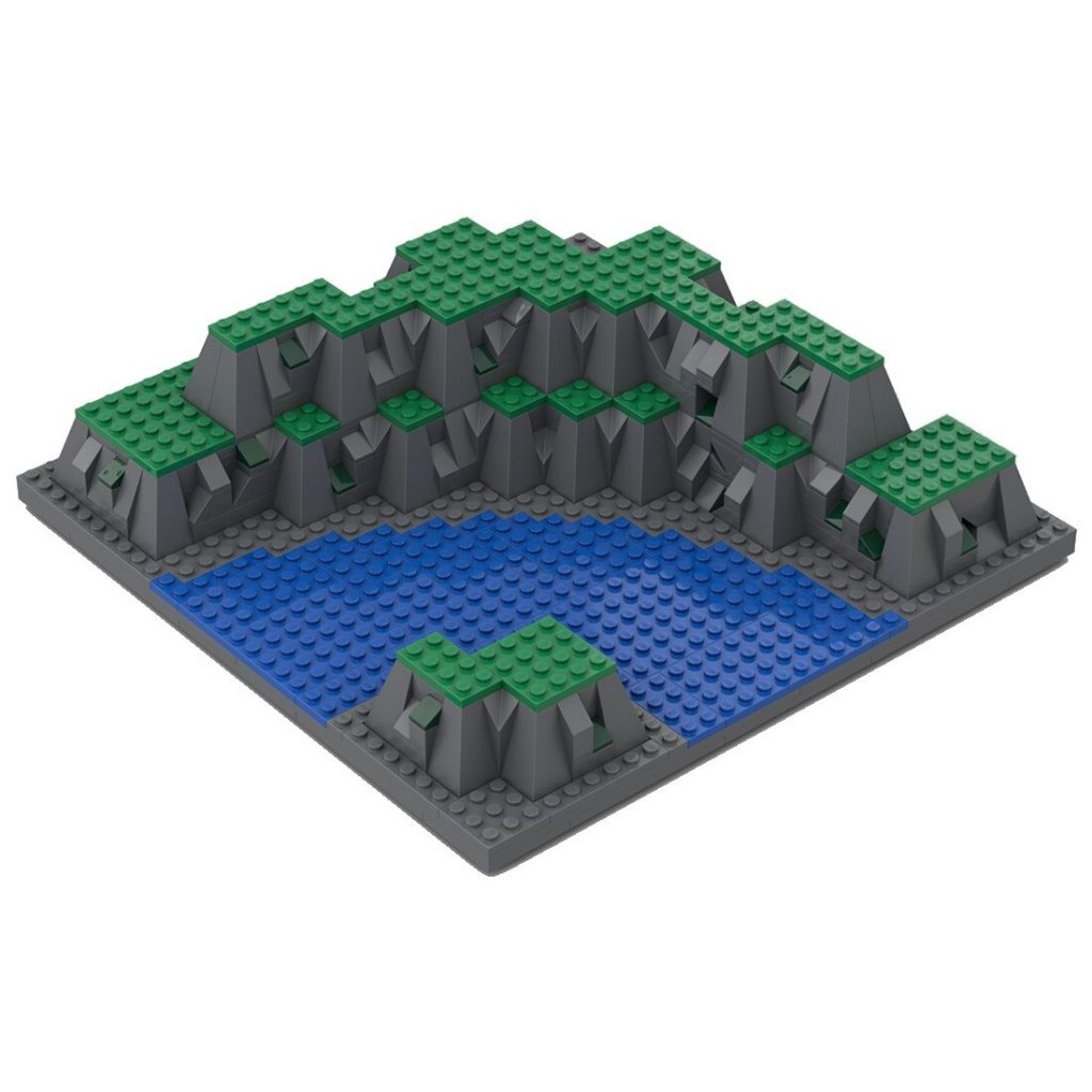 3D Baseplate With River MOC-102313 Creator With 569pcs