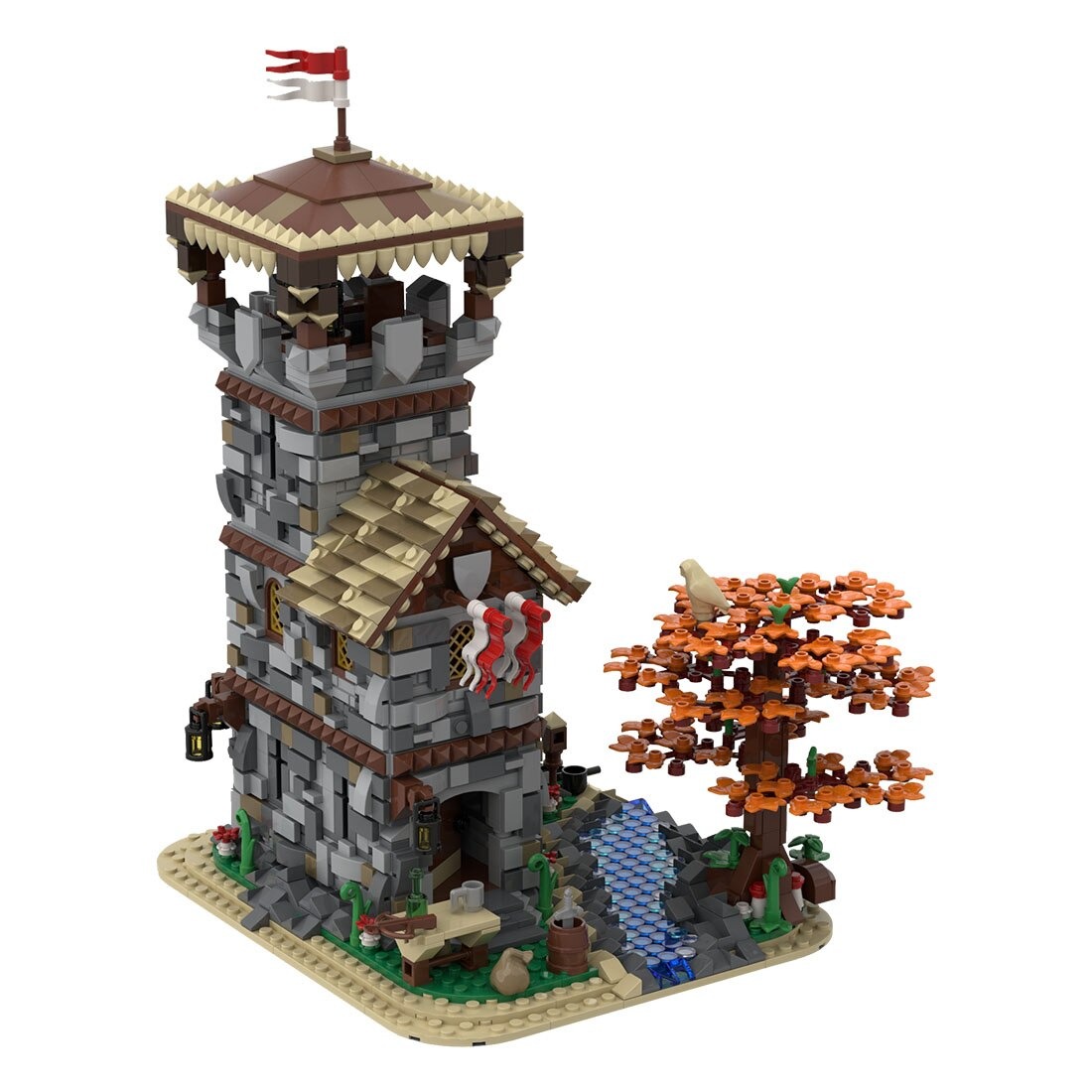 Medieval Guard House by the River Version 2.0 MOC-106523 Creator With 2281 Pieces