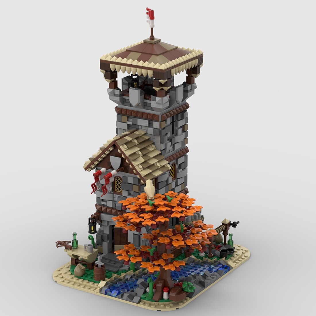 Medieval Guard House by the River Version 2.0 MOC-106523 Creator With 2281 Pieces