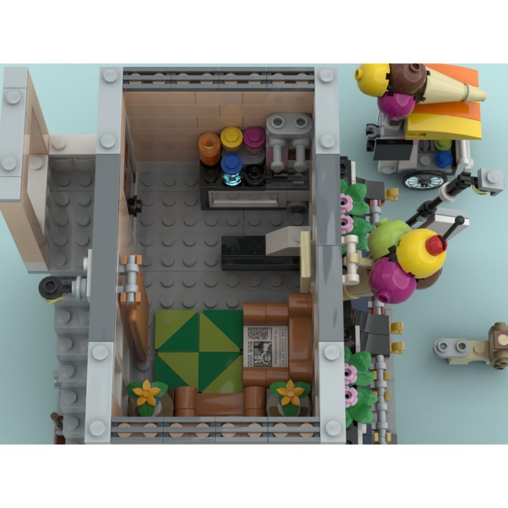 Ice Cream & Noodle Store Street View MOC-113478 Modular Building With 1073PCS